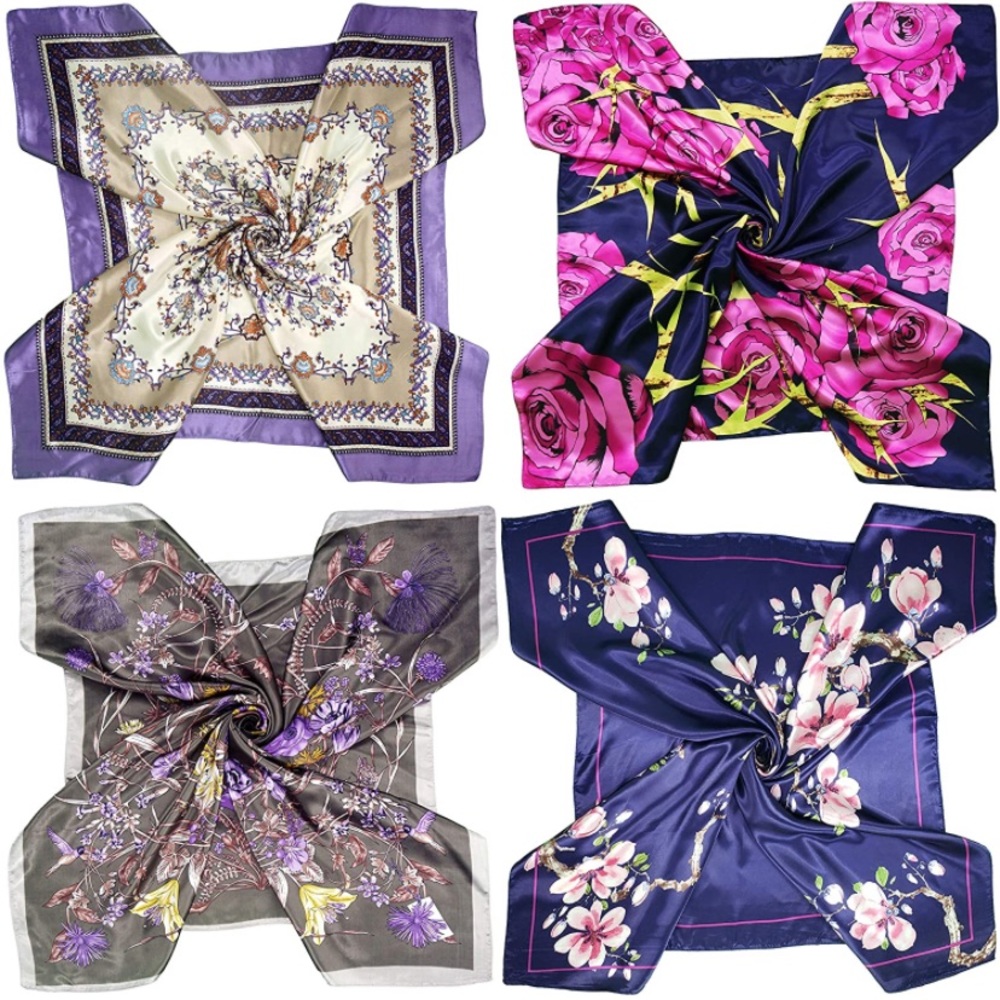 COPY - Satin Square Scarves Neck Hair Head Scarf …